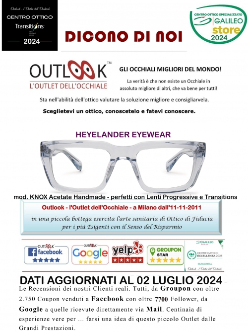 Outlook - l'Outlet dell'Occhiale - milano via tagiura, 16 - Tel. 351 916 5520 - OUTLOOK - Outlet dell'Occhiale