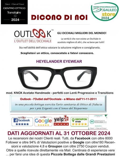 Outlook - l'Outlet dell'Occhiale - milano via tagiura, 16 - Tel. 351 916 5520 - OUTLOOK - Outlet dell'Occhiale